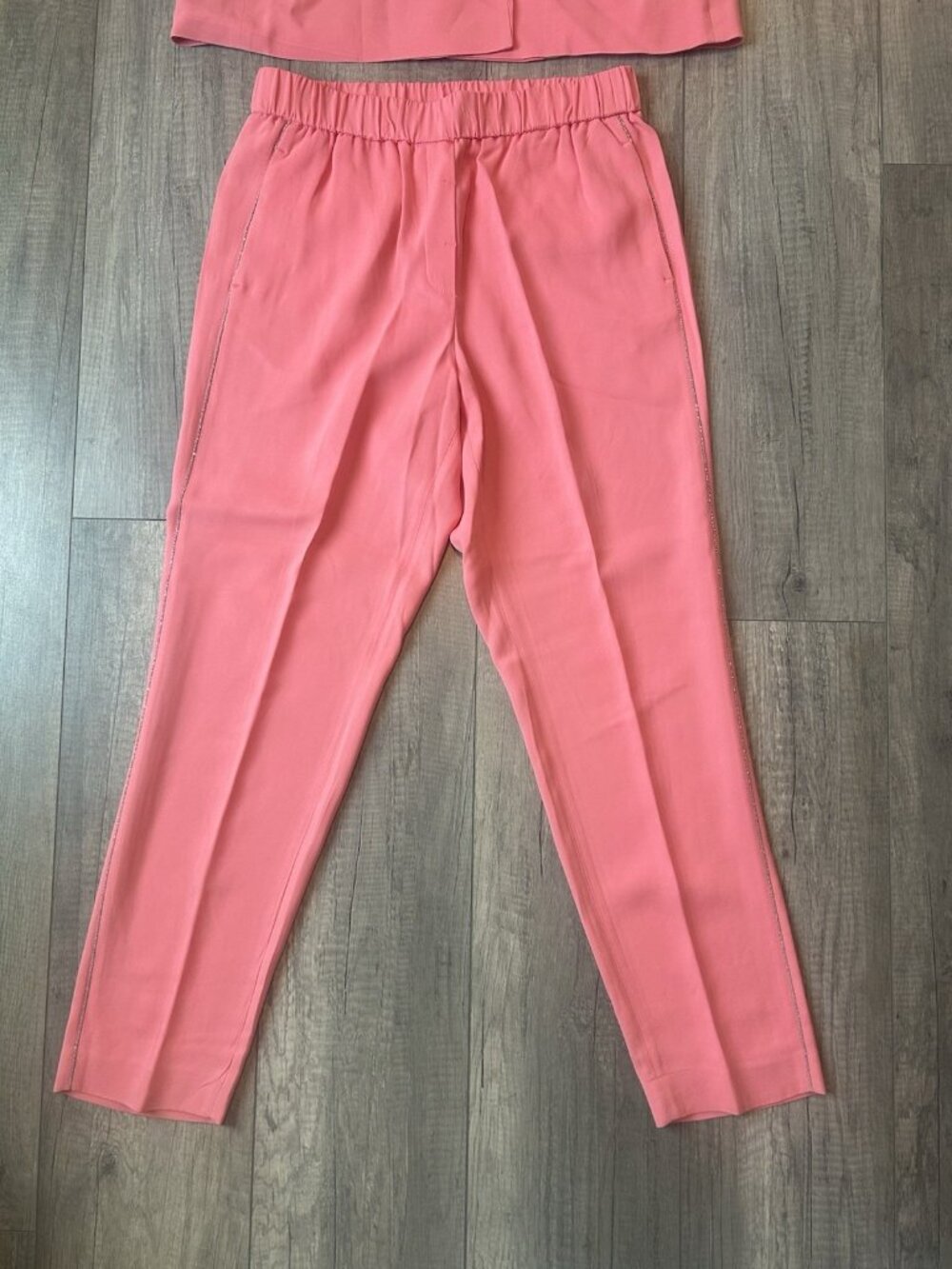 Peserico Womens Pink Suit Blazer & Pants Set IT 44 US 8 Italy Graduation Sparkle - Picture 5 of 16